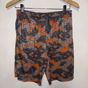 Boys orange and gray digital camouflage  Athletic Works Shorts - SZ 18